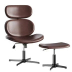 Sillón giratorio de oficina Bestier con otomana, silla reclinable de escritorio con respaldo alto y reposacabezas ajustables, silla de juegos ergonómica de PU para ordenador