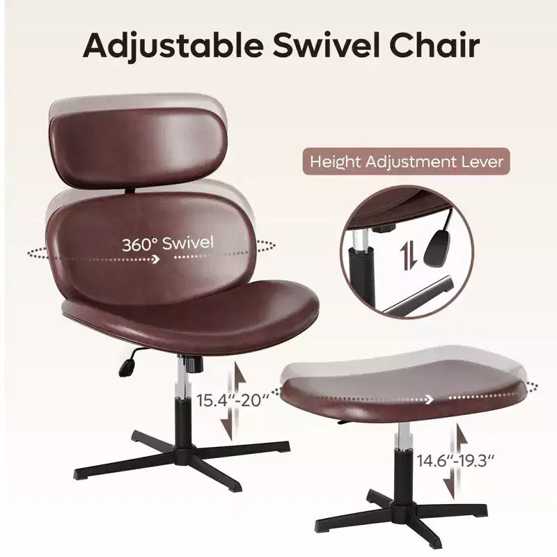 Sillón giratorio de oficina Bestier con otomana, silla reclinable de escritorio con respaldo alto y reposacabezas ajustables, silla de juegos ergonómica de PU para ordenador