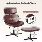 Sillón giratorio de oficina Bestier con otomana, silla reclinable de escritorio con respaldo alto y reposacabezas ajustables, silla de juegos ergonómica de PU para ordenador