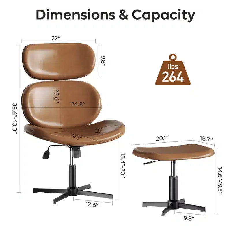 Sillón giratorio de oficina Bestier con otomana, silla reclinable de escritorio con respaldo alto y reposacabezas ajustables, silla de juegos ergonómica de PU para ordenador