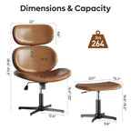 Sillón giratorio de oficina Bestier con otomana, silla reclinable de escritorio con respaldo alto y reposacabezas ajustables, silla de juegos ergonómica de PU para ordenador
