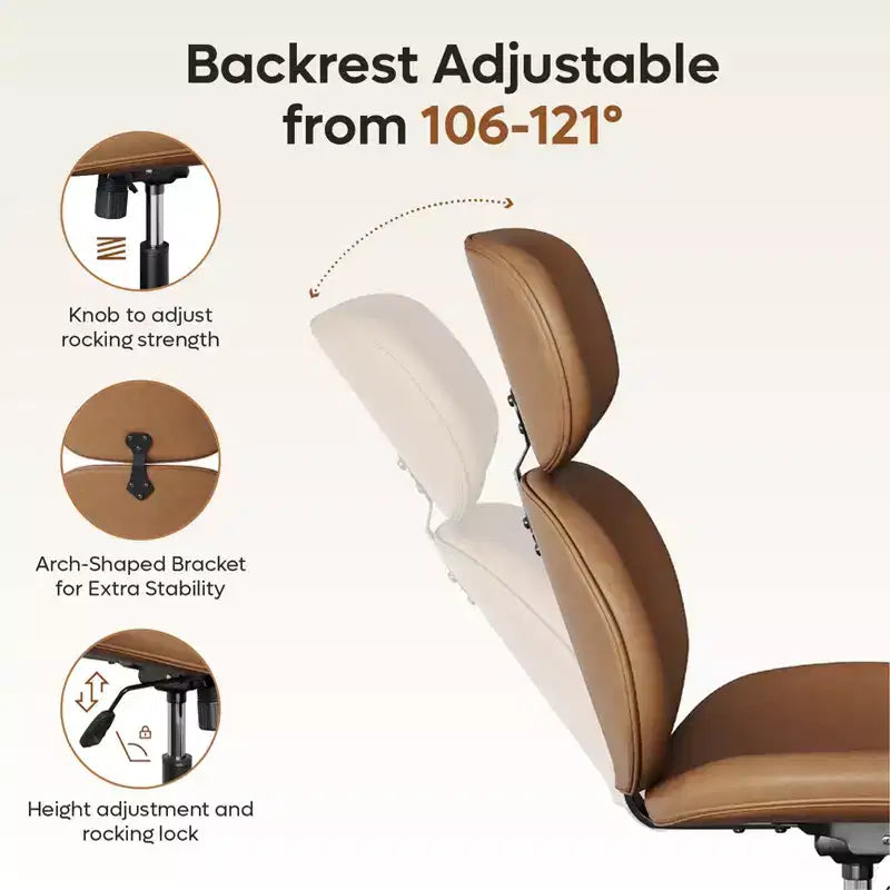 Sillón giratorio de oficina Bestier con otomana, silla reclinable de escritorio con respaldo alto y reposacabezas ajustables, silla de juegos ergonómica de PU para ordenador