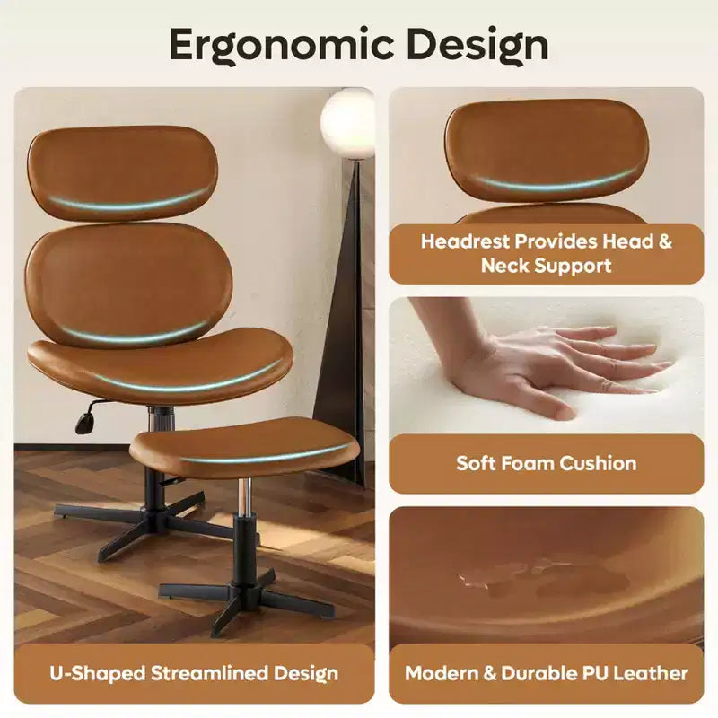 Sillón giratorio de oficina Bestier con otomana, silla reclinable de escritorio con respaldo alto y reposacabezas ajustables, silla de juegos ergonómica de PU para ordenador