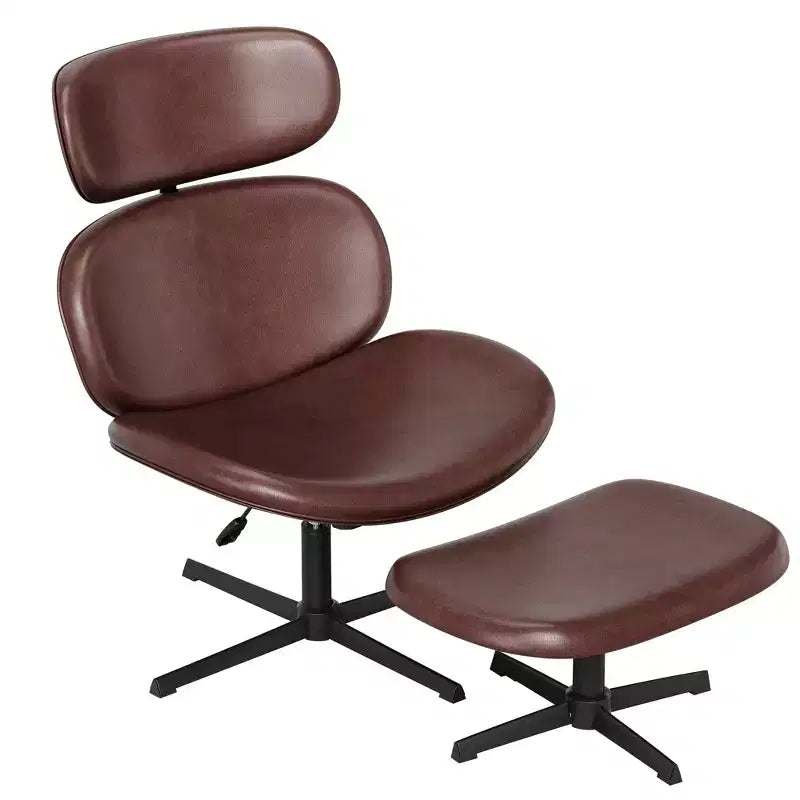 Sillón giratorio de oficina Bestier con otomana, silla reclinable de escritorio con respaldo alto y reposacabezas ajustables, silla de juegos ergonómica de PU para ordenador
