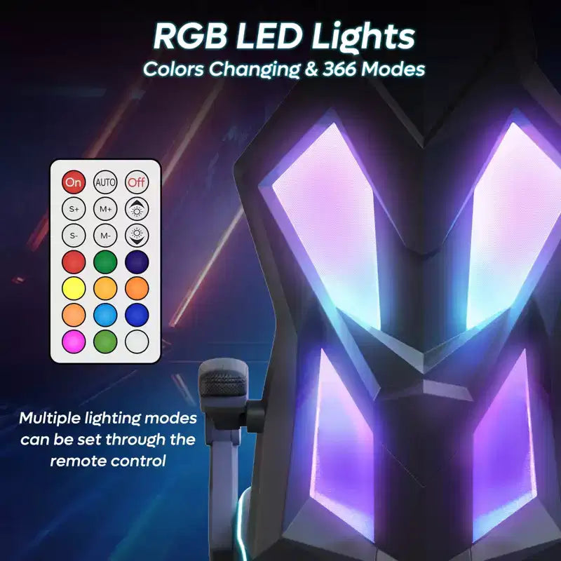 Silla Gaming Bestier con tejido transpirable, iluminación LED RGB y reposabrazos ajustables