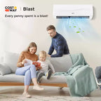 Costway Aire Acondicionado y Calefactor Mini Split de 9000 BTU con Bomba de Calor Pre-cargada de 0.75 Toneladas