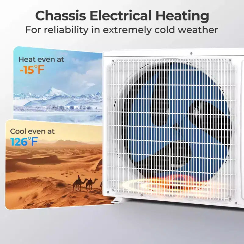 Costway Aire Acondicionado y Calefactor Mini Split de 12000 BTU con Kit de Instalación de Bomba de Calor de 1 Tonelada