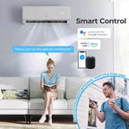 Costway Aire Acondicionado y Calefactor Mini Split de 12000 BTU con Kit de Instalación de Bomba de Calor de 1 Tonelada
