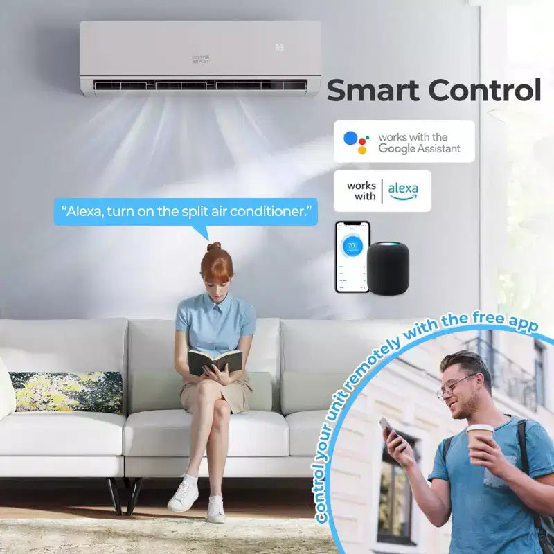 Costway 18000 BTU Mini Split Aire Acondicionado y Calefactor 25 SEER2 Unidad de CA 208-230V