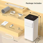 Aire Acondicionado Portátil ZAFRO 10,000 BTU, Enfría Hasta 41.8 m², Unidad de CA Portátil de 4 Modos con Control Remoto/Pantalla LED, Blanco