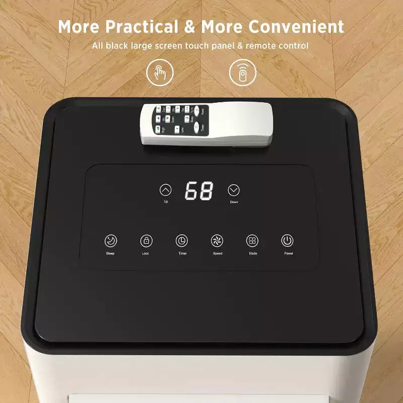 Aire Acondicionado Portátil ZAFRO 10,000 BTU, Enfría Hasta 41.8 m², Unidad de CA Portátil de 4 Modos con Control Remoto/Pantalla LED, Blanco