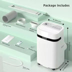 Aires acondicionados portátiles ZAFRO de 12.000 BTU enfrían habitaciones de hasta 51 m², aire acondicionado portátil con funciones de enfriamiento, ventilador, deshumidificador y modo nocturno, blanco