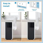 Acondicionador de aire portátil de 8000 BTU, aire acondicionado 3 en 1 con deshumidificador y ventilador, para habitaciones de hasta 32.5 metros cuadrados, con control remoto y kit para ventana