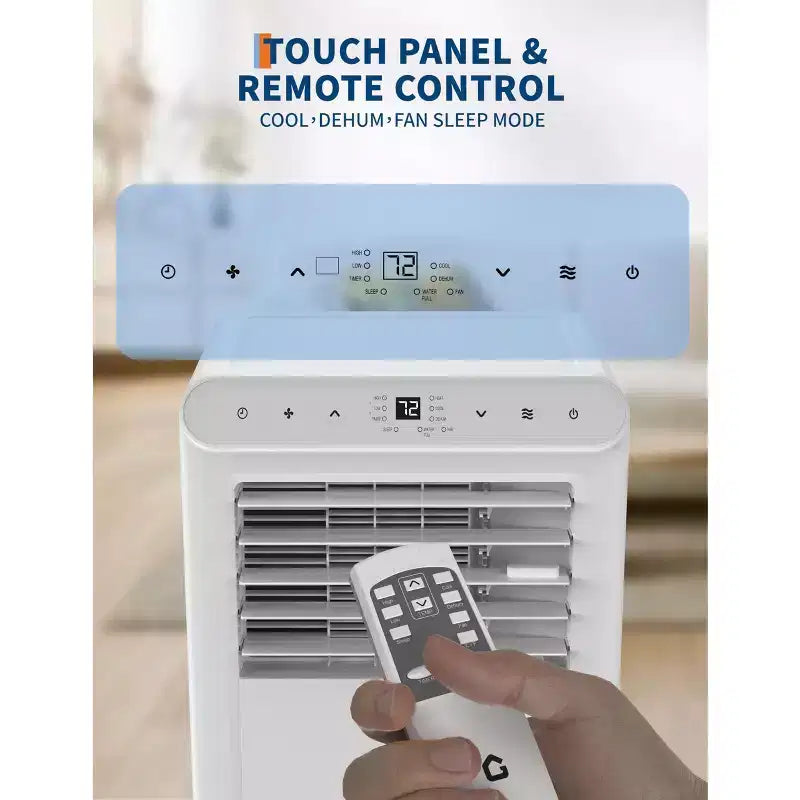 Acondicionadores de aire portátiles silenciosos de 10,000 BTU, unidad de aire acondicionado portátil 3 en 1 enfría hasta 450 pies cuadrados con enfriamiento rápido/control remoto/temporizador de 24 horas para dormitorio