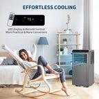 Aires Acondicionados Portátiles de 10000 BTU, Aire Acondicionado Portátil 3 en 1 con Deshumidificador, Ventilador, Control Remoto, Modo Noche, Kit de Instalación para Ventana, Hasta 450 Pies Cuadrados.