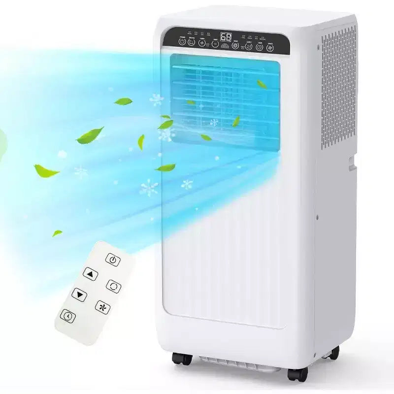 Aire Acondicionado Portátil Ultra Silencioso de 8000 BTU, 3 en 1, con Deshumidificador y Ventilador, Temporizador de 24 horas, Kit para Ventana y Control Remoto para 350 pies cuadrados