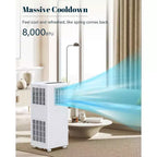 Garvee Aire Acondicionado Portátil 8000 BTU con Control Remoto 3 en 1 Enfriamiento Deshumidificación Ventilador para Habitaciones de hasta 32.5 m²