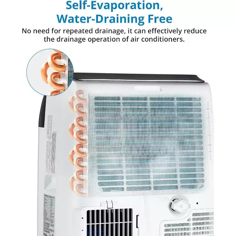 Aire acondicionado portátil de 14000 BTU, unidad de aire acondicionado 3 en 1 para habitaciones de hasta 70 metros cuadrados con deshumidificador