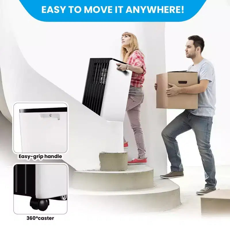 Aires acondicionados portátiles de 8000 BTU, unidad de aire acondicionado de bajo consumo con control remoto