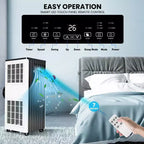 Aires acondicionados portátiles de 8000 BTU, unidad de aire acondicionado de bajo consumo con control remoto