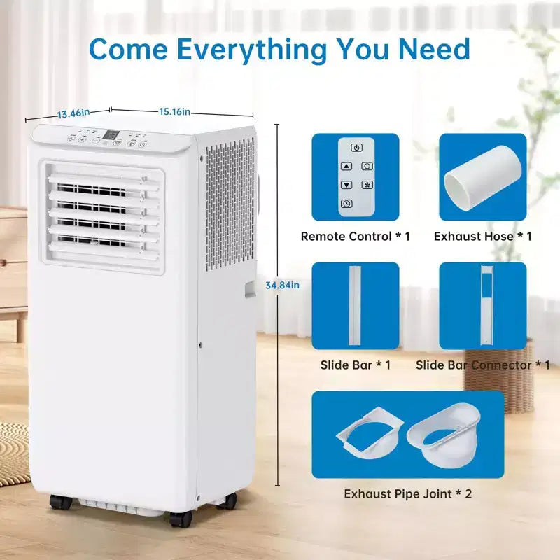 Acondicionadores de Aire Portátiles 10000 BTU, Unidad de AC de Eficiencia Energética con Control Remoto