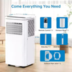 Aire acondicionado portátil de 8000 BTU, aire acondicionado portátil silencioso para enfriar hasta 450 pies cuadrados.