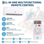 Aire Acondicionado Mini Split con Wifi de 18000 BTU, 19 SEER2 208-230V Inverter Sin Ductos de Pared con WiFi y Compatible con Alexa
