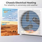 Costway 12000 BTU 230 V Aire Acondicionado y Calefactor Mini Split con Bomba de Calor de 1 Tonelada y Kit de Instalación