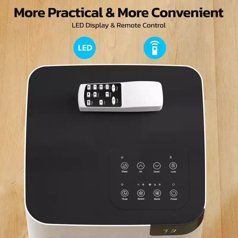Aire Acondicionado Portátil, Unidad de CA Portátil de 8,000 BTU con Modos Frío, Ventilador y Deshumidificador/Eficiencia Energética/Temporizador de 24 Horas para Dormitorio, Blanco