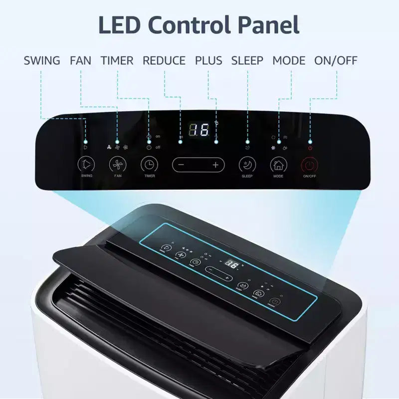 Aire Acondicionado, Aire Acondicionado Portátil de 12000 BTU con Temporizador de Ahorro de Energía de 24H
