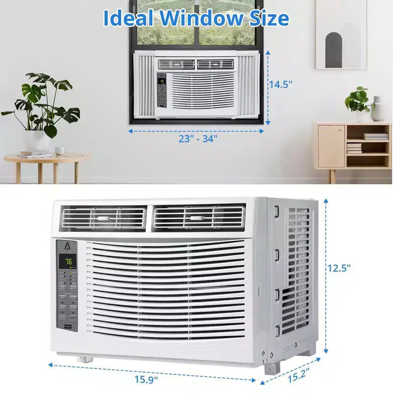 Acondicionadores de Aire de Ventana de 6000 BTU - Hasta 250 Sq.Ft. Unidad de Ventana de Aire Acondicionado de 115V Con Control Remoto