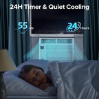 ZAFRO 5.000 BTU Pequeño Aire Acondicionado de Ventana Enfría hasta 14 m² con Ultra Silencioso, Tamaño Compacto, Filtro Lavable, Control Remoto