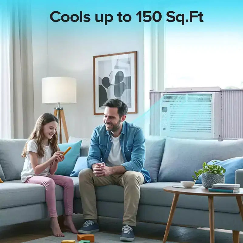ZAFRO 5.000 BTU Pequeño Aire Acondicionado de Ventana Enfría hasta 14 m² con Ultra Silencioso, Tamaño Compacto, Filtro Lavable, Control Remoto