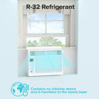 Acondicionador de aire pequeño de ventana ZAFRO de 6,000 BTU, enfría hasta 23 metros cuadrados con ultra silencioso, tamaño compacto, filtro lavable, control remoto