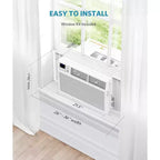 Acondicionador de aire de ventana ZAFRO 12,000 BTU, enfría hasta 550 pies cuadrados, unidad de CA de ventana ultra silenciosa con control remoto