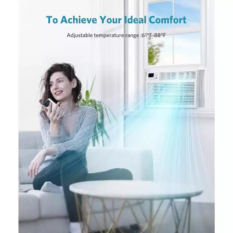 Acondicionador de aire de ventana ZAFRO 12,000 BTU, enfría hasta 550 pies cuadrados, unidad de CA de ventana ultra silenciosa con control remoto