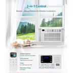 Acondicionador de aire de ventana ZAFRO 12,000 BTU, enfría hasta 550 pies cuadrados, unidad de CA de ventana ultra silenciosa con control remoto