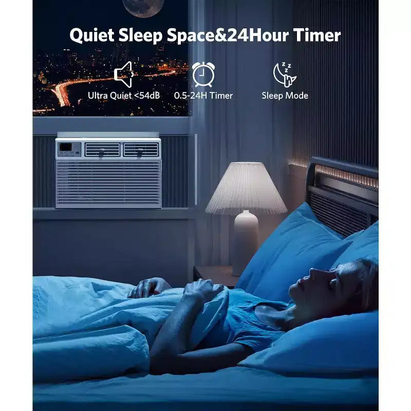 Acondicionador de aire de ventana ZAFRO de 14,000 BTU, enfría hasta 60 m², unidad de aire acondicionado de ventana ultra silenciosa con control remoto