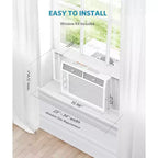 Acondicionador de aire de ventana ZAFRO de 5000 BTU, enfría hasta 14 m², unidad de aire acondicionado de ventana ultrsilenciosa con controles mecánicos, 2 velocidades de ventilador