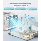 Acondicionador de aire de ventana ZAFRO de 5000 BTU, enfría hasta 14 m², unidad de aire acondicionado de ventana ultrsilenciosa con controles mecánicos, 2 velocidades de ventilador