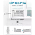 Acondicionador de aire de ventana ZAFRO de 8.000 BTU, enfría hasta 32,5 m², unidad de aire acondicionado de ventana ultrasilenciosa con control remoto