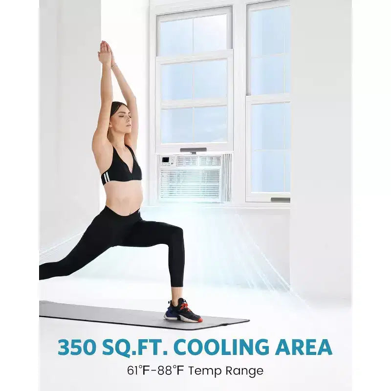 Acondicionador de aire de ventana ZAFRO de 8.000 BTU, enfría hasta 32,5 m², unidad de aire acondicionado de ventana ultrasilenciosa con control remoto