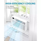 Acondicionador de aire de ventana ZAFRO de 8.000 BTU, enfría hasta 32,5 m², unidad de aire acondicionado de ventana ultrasilenciosa con control remoto