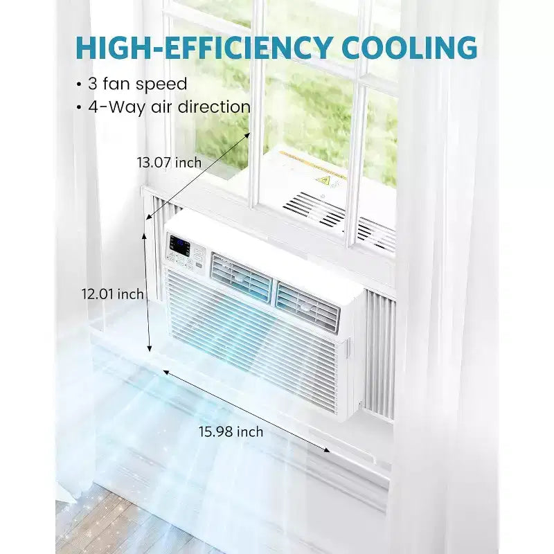 Acondicionador de aire de ventana ZAFRO de 8.000 BTU, enfría hasta 32,5 m², unidad de aire acondicionado de ventana ultrasilenciosa con control remoto