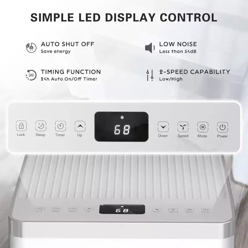 ZAFRO Mando a distancia y kit de ventana, unidad de aire acondicionado 3 en 1 con deshumidificador incorporado, modo ventilador, aire acondicionado portátil, blanco (8.000 BTU)