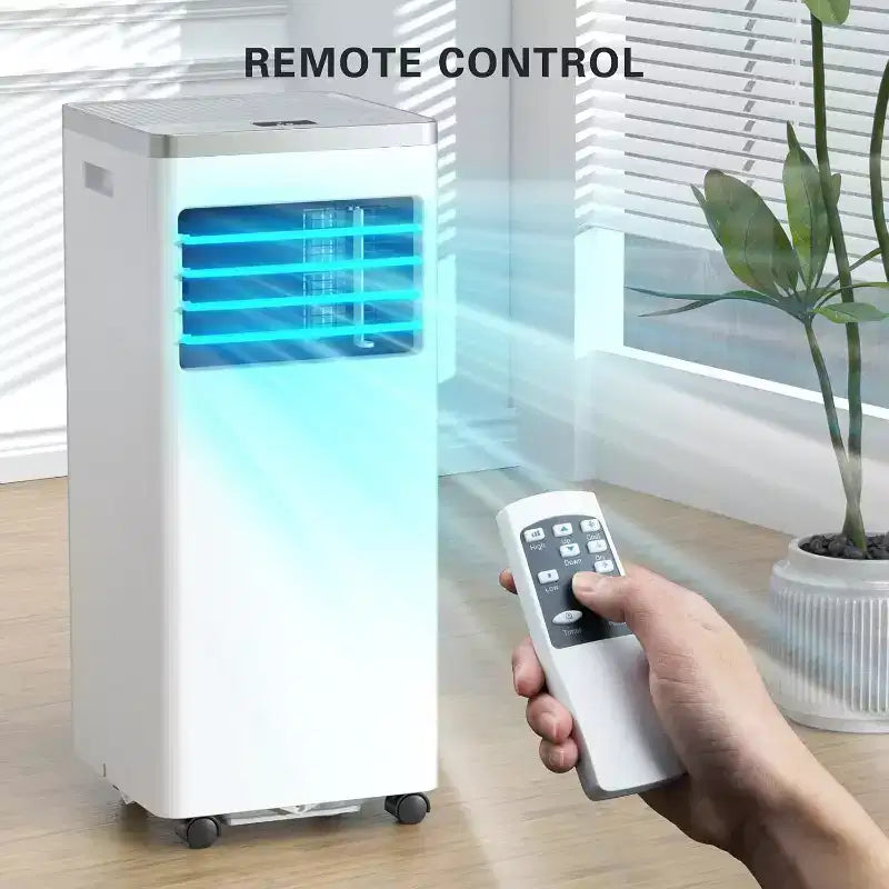 ZAFRO Mando a distancia y kit de ventana, unidad de aire acondicionado 3 en 1 con deshumidificador incorporado, modo ventilador, aire acondicionado portátil, blanco (8.000 BTU)