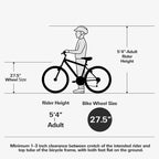 hykolity Bicicleta de montaña con ruedas de 26 y 27.5, Bicicleta de montaña de 18 velocidades para hombres y mujeres con sillín ajustable, Suspensión completa para ciclismo al aire libre