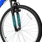hykolity Bicicleta de montaña con ruedas de 26 y 27.5, Bicicleta de montaña de 18 velocidades para hombres y mujeres con sillín ajustable, Suspensión completa para ciclismo al aire libre