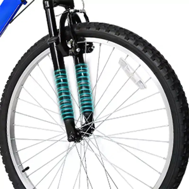 hykolity Bicicleta de montaña con ruedas de 26 y 27.5, Bicicleta de montaña de 18 velocidades para hombres y mujeres con sillín ajustable, Suspensión completa para ciclismo al aire libre