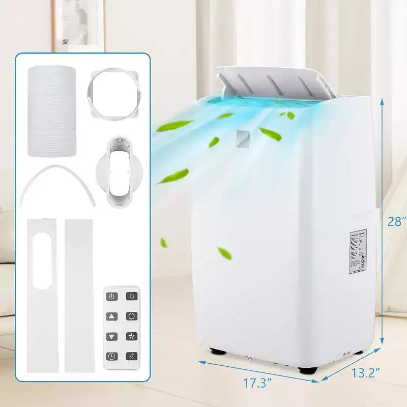 Aire acondicionado portátil de 14000 BTU para habitaciones de hasta 70 m², unidad de aire acondicionado 3 en 1 con modo ventilador, deshumidificador y calefactor